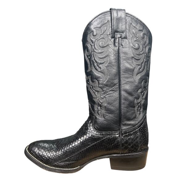 Circle G by Corral Men\'s Black Python Snakeskin Cowboy Boots Size 7.5 D main image 4